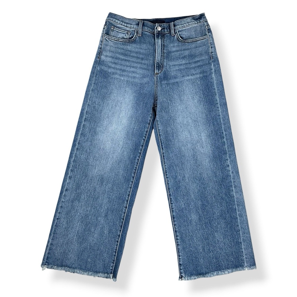 Joes Jeans Women 32 (ACTUAL 31x26) Blue Wide Leg Frayed Cuff The Mia